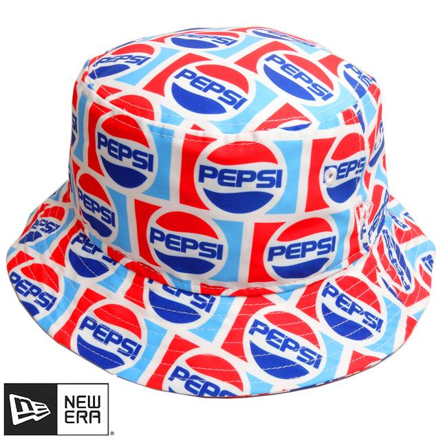 Newera ニューエラ バケット01 PEPSI ペプシ 1987ロゴ オールオーバープリント バケット ハット HAT 総柄 | NEW ERA
