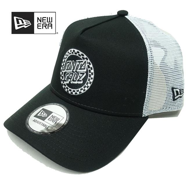 Newera ニューエラ 9FORTY A-Frame トラッカー Santa Cruz サンタクルーズ サークルロゴ ブラック メッシュ キャップ CAP | NEW ERA