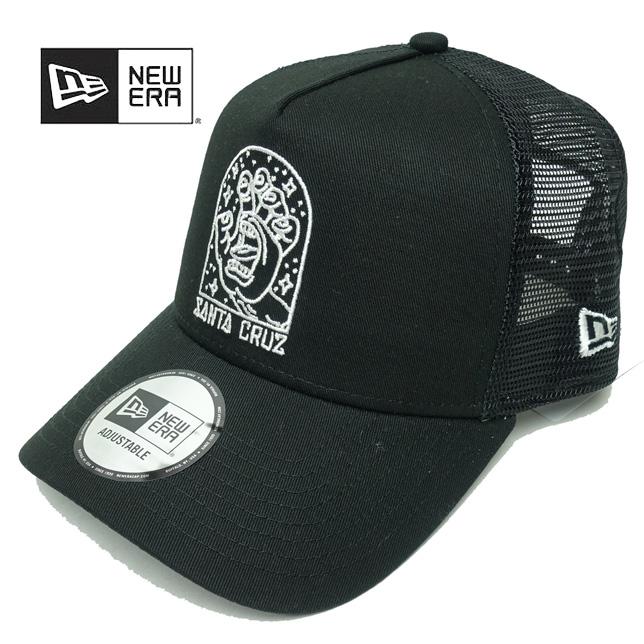 Newera ニューエラ 9FORTY A-Frame トラッカー Santa Cruz サンタクルーズ アウトライン ブラック メッシュ キャップ CAP | NEW ERA