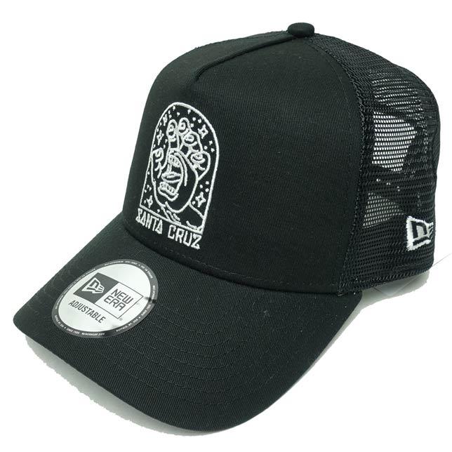 Newera ニューエラ 9FORTY A-Frame トラッカー Santa Cruz サンタクルーズ アウトライン ブラック メッシュ キャップ CAP | NEW ERA | 01