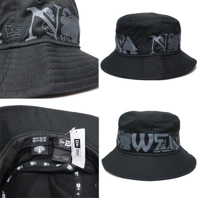 ニューエラ バケット01 ERIC ELMS エリック エルムズ タイポグラフィー バケット ハット newera HAT 帽子 | NEW ERA | 02