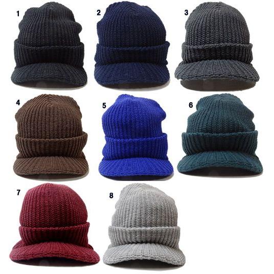 OLDMAN'S オールドマンズ ニット帽 SOLID WATCH CAP ソリッドバイザーワッチキャップ  タグ付き ツバ付 ニット帽 無地 メンズ OLD-2826 | 