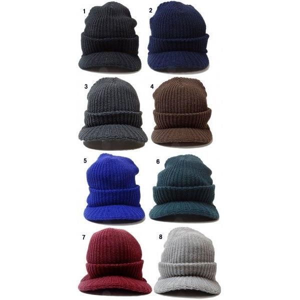 OLDMAN'S オールドマンズ ニット帽 SOLID WATCH CAP ソリッドバイザーワッチキャップ  タグ付き ツバ付 ニット帽 無地 メンズ OLD-2826 |  | 02