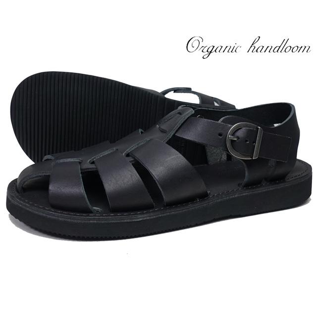 オーガニックハンドルーム レザーサンダル 黒 ブラック グルカサンダル