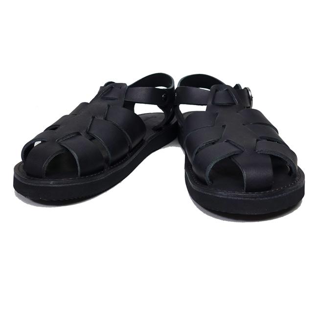 オーガニックハンドルーム レザーサンダル 黒 ブラック グルカサンダル