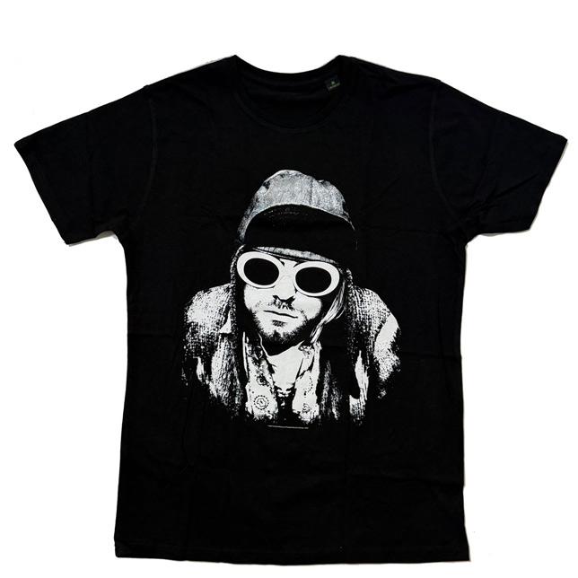 ロックオフ Tシャツ 半袖 ニルヴァーナ カートコバーン 黒 ROCK OFF NIRVANA Kurt Cobain ONE COLOUR ブラック プリントTシャツ |  | 01