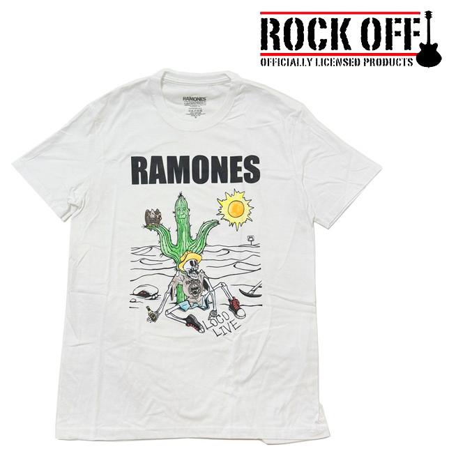 ロックオフ Tシャツ 半袖 ラモーンズ ロコライブ 白 ROCK OFF LOCO LIVE ホワイト プリントTシャツ | 