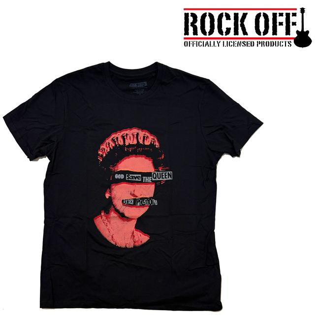 ロックオフ Tシャツ 半袖 セックス ピストルズ クィーン 黒 ROCK OFF THE SEX PISTOLS GOD SAVE THE QUEEN ブラック プリントTシャツ | 