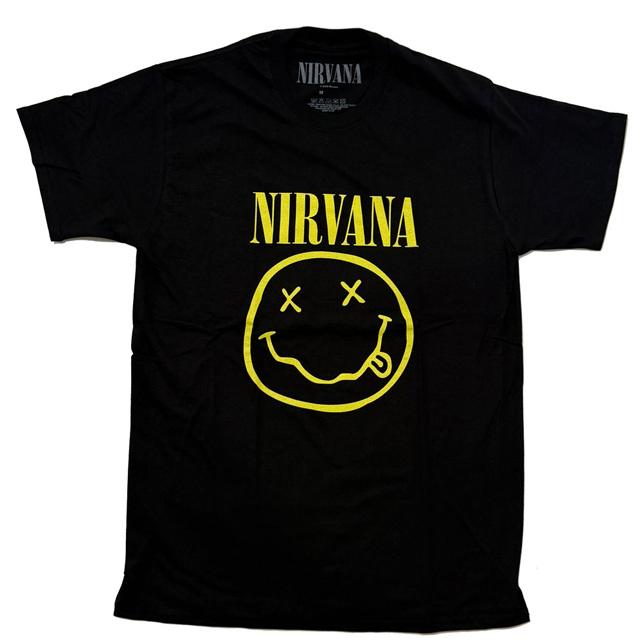 ロックオフ Tシャツ 半袖 ニルヴァーナ スマイル 黒 ROCK OFF NIRVANA YELLOW HAPPY FACE ブラック イエロー プリントTシャツ |  | 01