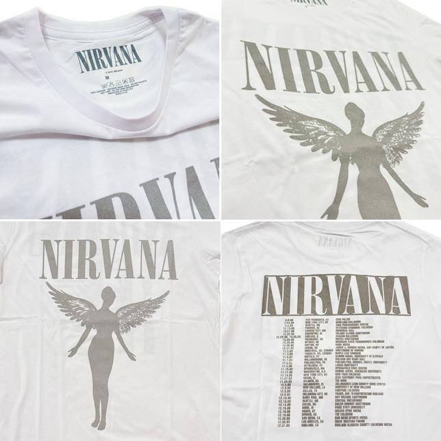 ロックオフ Tシャツ 半袖 ニルヴァーナ ツアー Tシャツ 白 ROCK OFF NIRVANA IN UTERO TOUR ホワイト 両面プリントTシャツ バックプリント |  | 02