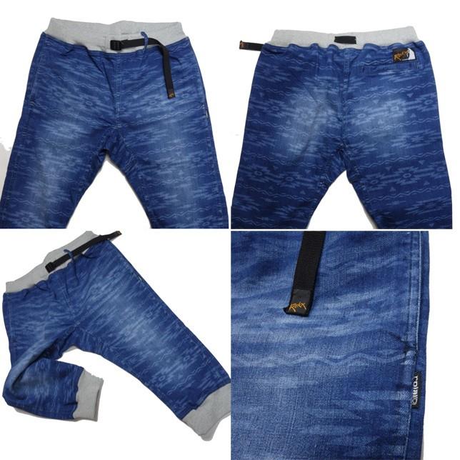 ROKX×roial ロックス×ロイアル リブデニムパンツ 柄物 RXMS7502 デニム クロップドパンツ 7分丈パンツ メンズ | ROKX | 01