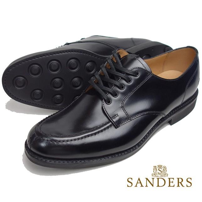 SANDERS サンダース ミリタリー Uチップ ダービーシューズ シューレースローカットシューズ 1130 ブラック | SANDERS