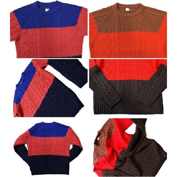 【SALE】 SUNNY SPORTS サニースポーツ アラン セーター 3トーン アラン ニット ALAN SWEATER カラー切替ニット | SUNNY SPORTS | 02