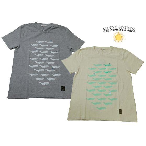 【SALE】 アンドセル×カツヲデザイン WHALES POCKET TEE くじら Tシャツ サニースポーツ | SUNNY SPORTS