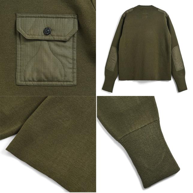 タイオン メンズ レディース 体温 ノンダウン ミリタリー クルーネック ニット コマンド セーター TAION-KN100PML-1 ユニセックス UNISEX | TAION | 03