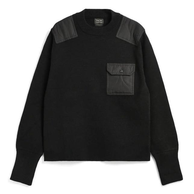 タイオン メンズ レディース 体温 ノンダウン ミリタリー クルーネック ニット コマンド セーター TAION-KN100PML-1 ユニセックス UNISEX | TAION | 04