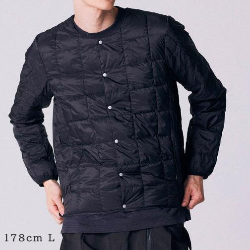 タイオン ダウン メンズ 体温 ベーシック クルーネックボタン インナーダウンジャケット 定番無地 TAION-104 ライトダウンジャケット | TAION | 02