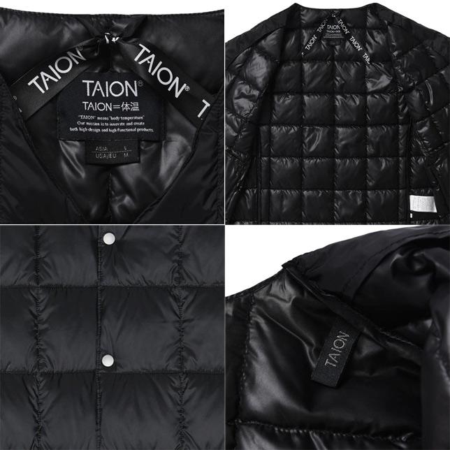 タイオン ダウン メンズ 体温 ベーシック クルーネックボタン インナーダウンジャケット 定番無地 TAION-104 ライトダウンジャケット | TAION | 03