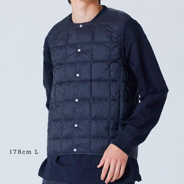 タイオン ダウン ベスト メンズ 体温 ベーシック クルーネックボタン インナーダウンベスト 定番無地 TAION-004 ライトダウンベスト | TAION | 02