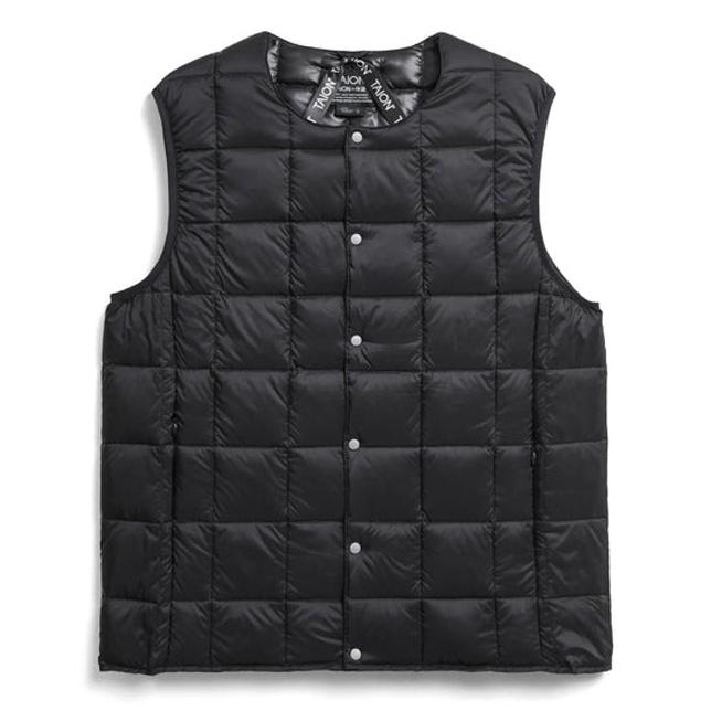 タイオン ダウン ベスト メンズ 体温 ベーシック クルーネックボタン インナーダウンベスト 定番無地 TAION-004 ライトダウンベスト | TAION | 04