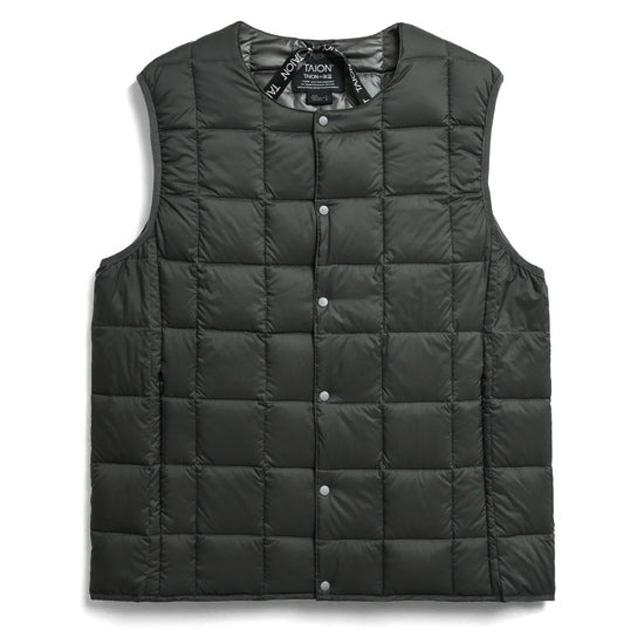 タイオン ダウン ベスト メンズ 体温 ベーシック クルーネックボタン インナーダウンベスト 定番無地 TAION-004 ライトダウンベスト | TAION | 05