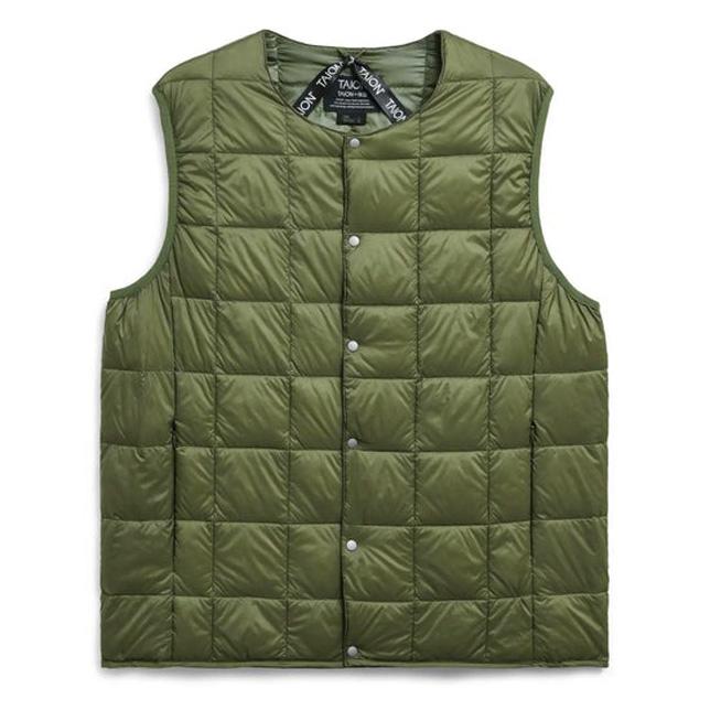 タイオン ダウン ベスト メンズ 体温 ベーシック クルーネックボタン インナーダウンベスト 定番無地 TAION-004 ライトダウンベスト | TAION | 07