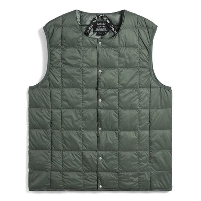 タイオン ダウン ベスト メンズ 体温 ベーシック クルーネックボタン インナーダウンベスト 定番無地 TAION-004 ライトダウンベスト | TAION | 08