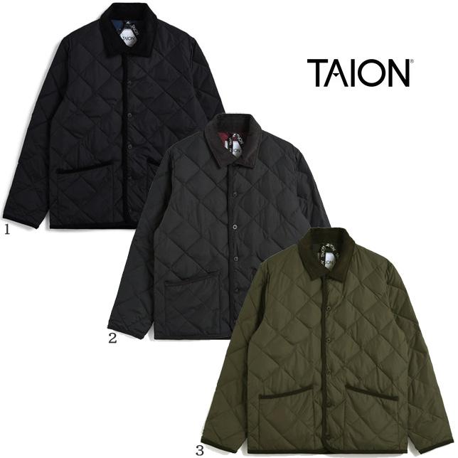 タイオン キルティングジャケット メンズ レディース 体温 シティ パイピングカラー ダウンカーディガン TAION-109CI ライトダウンジャケット ユニセックス | TAION