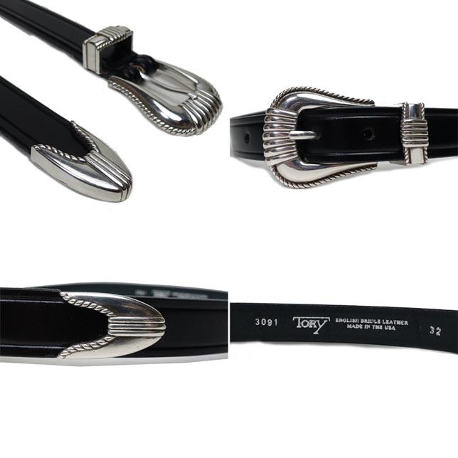 トリーレザー ベルト 3ピース シルバーバックルベルト黒 ブラック×ニッケル TORY LEATHER 3-PIECE SILVER BUCKLE BELTS BLACK×NICKEL 3091 |  | 02