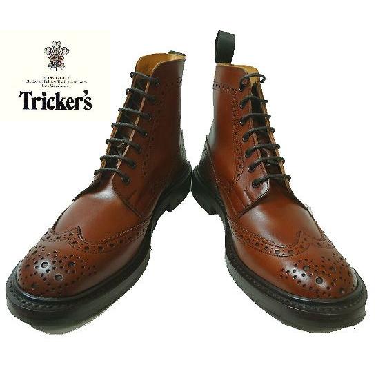 Tricker's トリッカーズ ウィングチップ カントリー ブーツ ブラウン | Tricker's