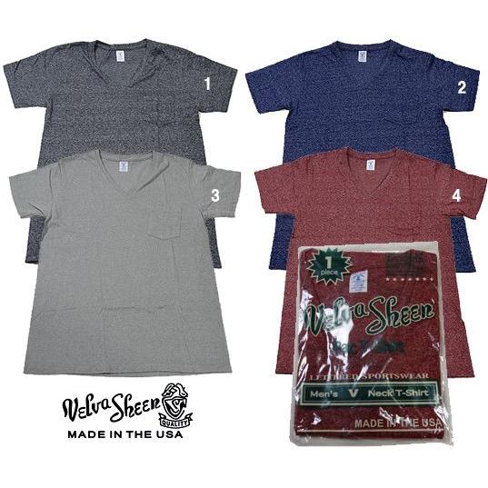 VelvaSheen ヴェルバシーン Vネック Tシャツ パック Tシャツ ポケット TEE 無地 Made in the U.S.A | 