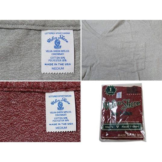 VelvaSheen ヴェルバシーン Vネック Tシャツ パック Tシャツ ポケット TEE 無地 Made in the U.S.A |  | 03