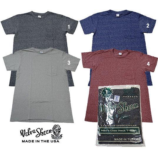 VelvaSheen ヴェルバシーン クルーネック Tシャツ パック Tシャツ ポケット TEE 無地 Made in the U.S.A | 
