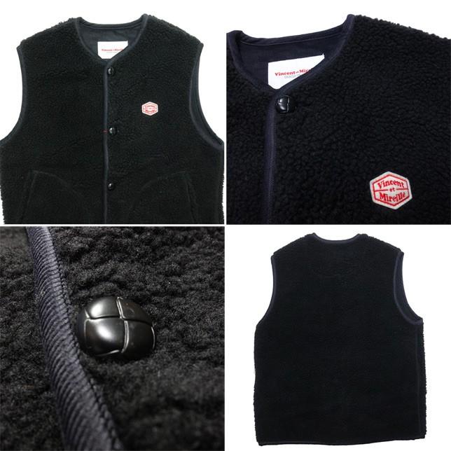ヴァンソン エ ミレイユ VINCENT ET MIREILLE ボアベスト フリースベスト ボタン メンズ |  | 01
