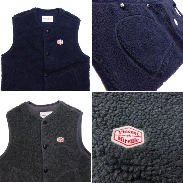ヴァンソン エ ミレイユ VINCENT ET MIREILLE ボアベスト フリースベスト ボタン メンズ |  | 02