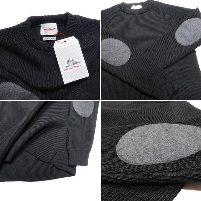 VINCENT ET MIREILLE ヴァンソン エ ミレイユ クルーネックセーター エルボーパッチ ニット ウールセーター メンズ |  | 01