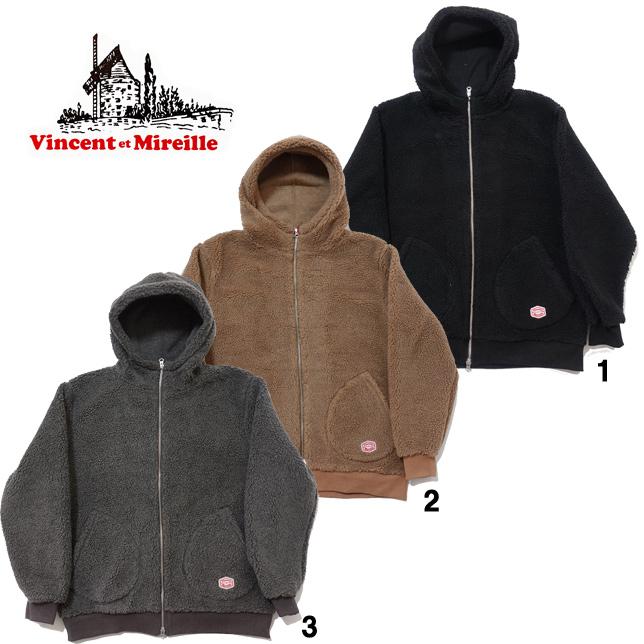 ヴァンソン エ ミレイユ VINCENT ET MIREILLE ボアジップパーカー ボアフーディ フリースジャケット メンズ VM222KB25210 | VINCENT ET MIREILLE