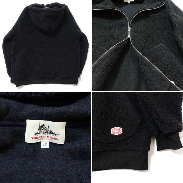 ヴァンソン エ ミレイユ VINCENT ET MIREILLE ボアジップパーカー ボアフーディ フリースジャケット メンズ VM222KB25210 | VINCENT ET MIREILLE | 02