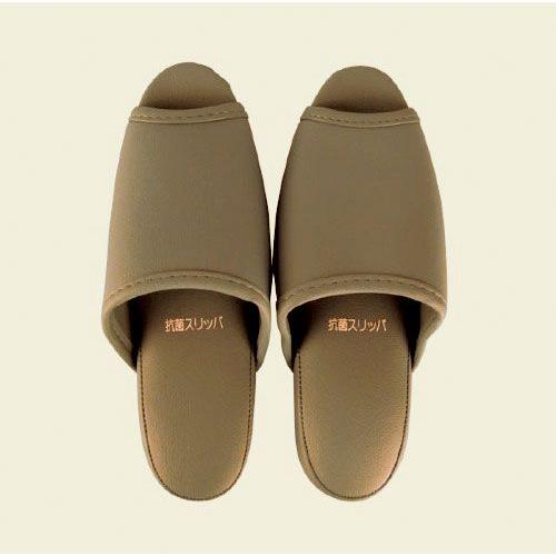 抗菌スリッパ大人用 前開　茶（26cm） | 