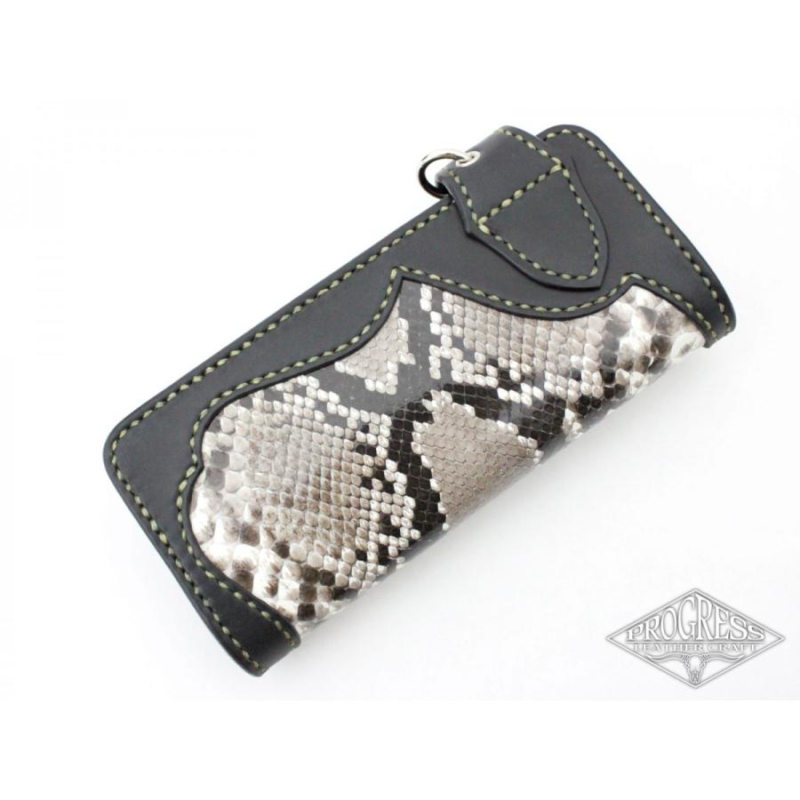 Ｗ.Ｅロングウォレット ダイアモンドパイソン  栃木レザー サドルレザー イーグル |  | 02