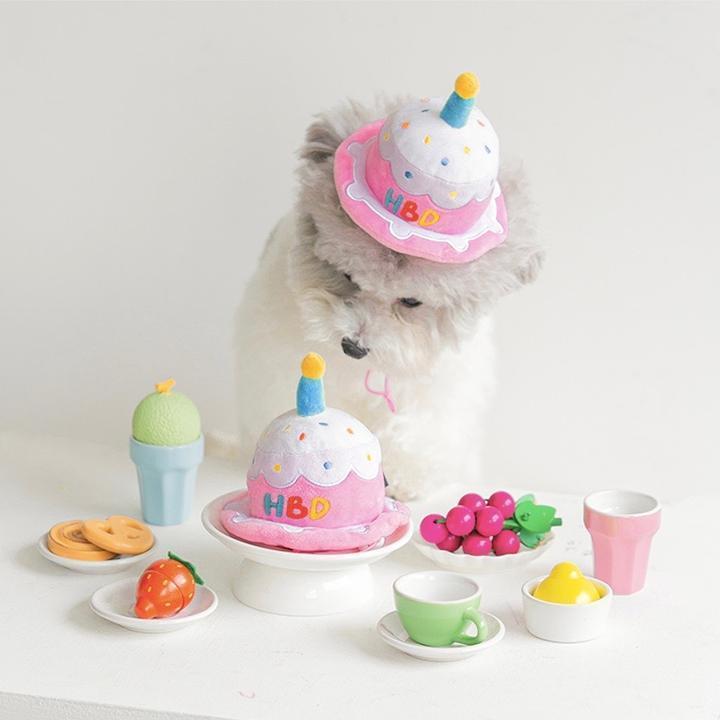 2点セット ペット 誕生日帽子 かぶりもの 帽子 ケーキ帽子 犬 猫 ペット コスプレ 小型犬 中型犬 大型犬 イベント 刺繍 happybirthday パーティー アクセサリー | ブランド登録なし | 03