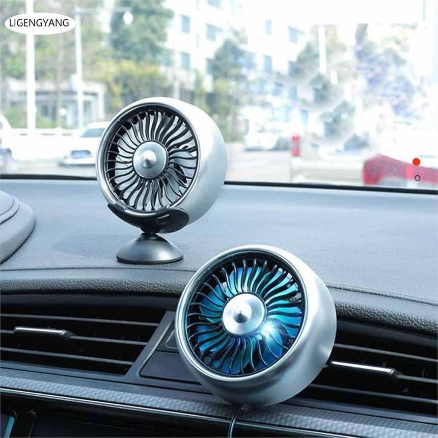 扇風機 車載扇風機 車載USBファン 2個セット 車用 車載 風量3段階 LEDライト 角度調節 2way USB扇風機 ポータブル扇風機 卓上扇風機 | ブランド登録なし | 10