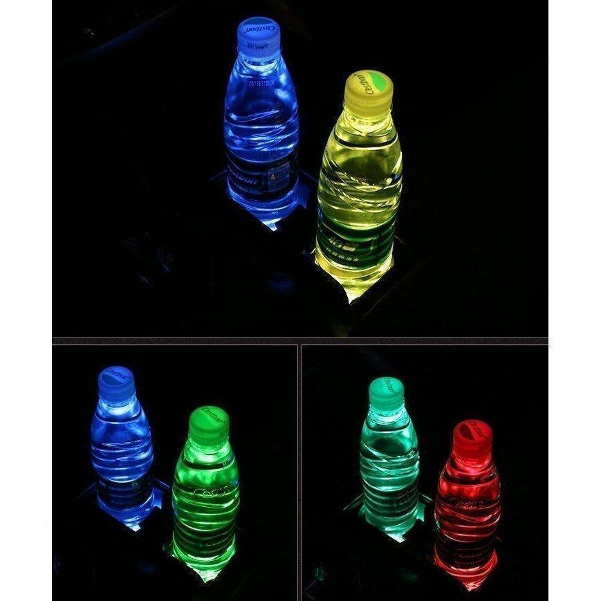 車載RGBイルミネーションコップコースターアクリル製2枚セットトヨタレクサス（LEXUS)ES NX RX IS CT UX汎用内装アクセサリーパーツ | ブランド登録なし | 05