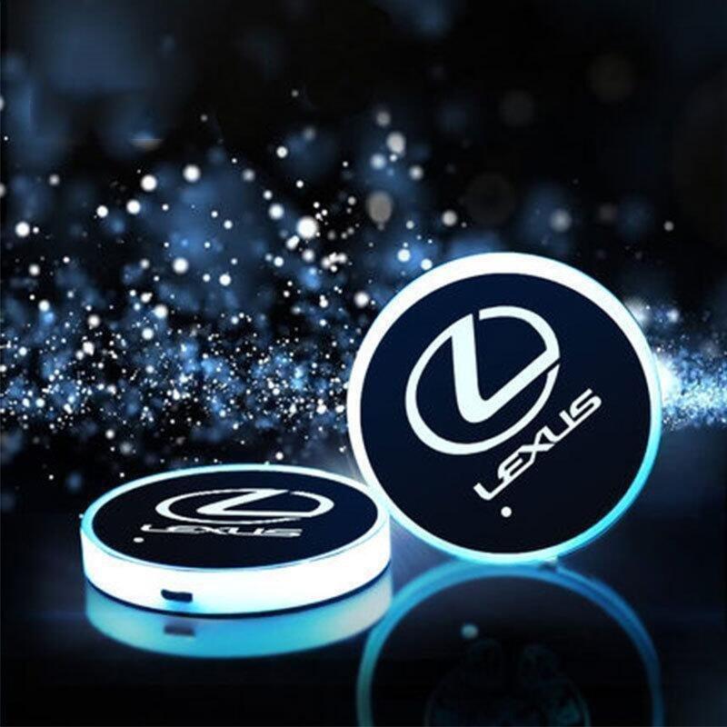 車載RGBイルミネーションコップコースターアクリル製2枚セットトヨタレクサス（LEXUS)ES NX RX IS CT UX汎用内装アクセサリーパーツ | ブランド登録なし | 06