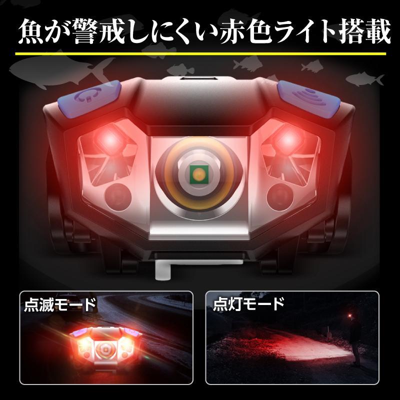ヘッドライト 充電式 釣りLED 防災 ヘッドランプ センサー付き キャンプ USB 訳あり | ブランド登録なし | 01
