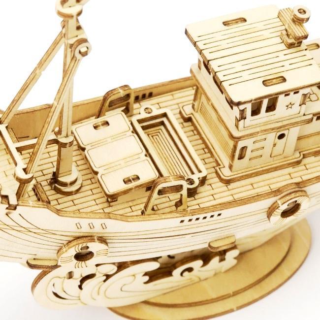 DIY つくるんです！ 3Dウッドパズル 漁船 | ROBOTIME | 02
