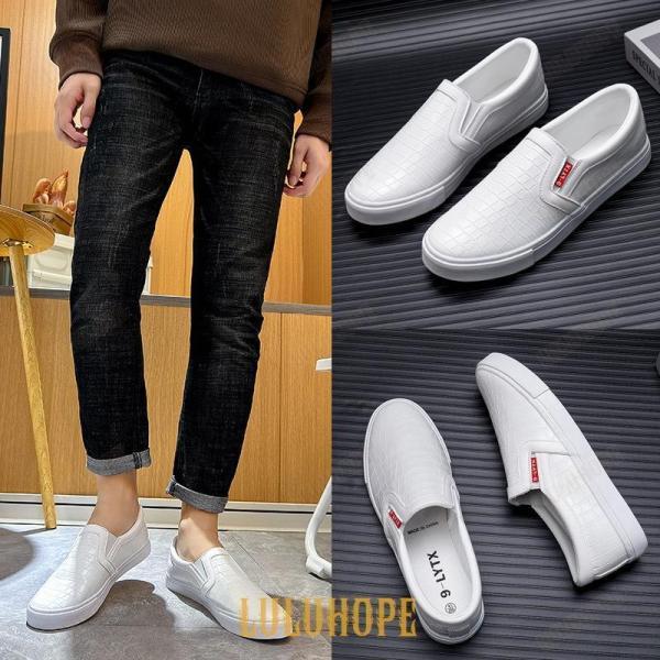 メンズ シークレットシューズ スリッポン編み込み イントレチャート カジュアル シューズ スニーカー ヒールアップ 靴 | ブランド登録なし | 02