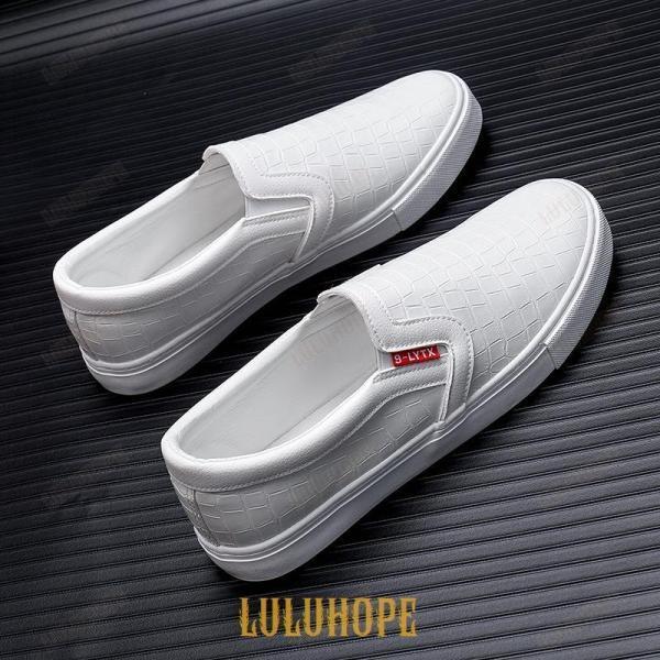 メンズ シークレットシューズ スリッポン編み込み イントレチャート カジュアル シューズ スニーカー ヒールアップ 靴 | ブランド登録なし | 09