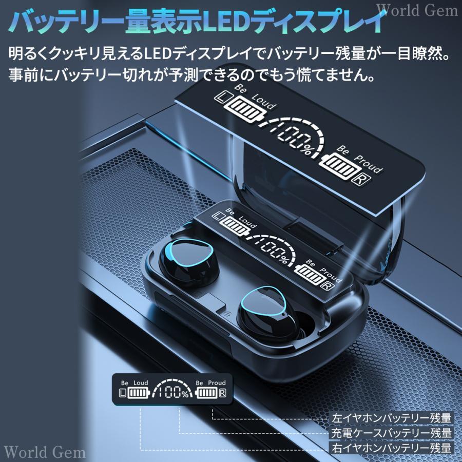 ワイヤレスイヤホン Bluetooth5.1 Bluetoothイヤホン 高音質 軽量 プレゼント 防水 黒 ケース おしゃれ ノイズキャンセリング iPhone android m10 | ブランド登録なし | 01