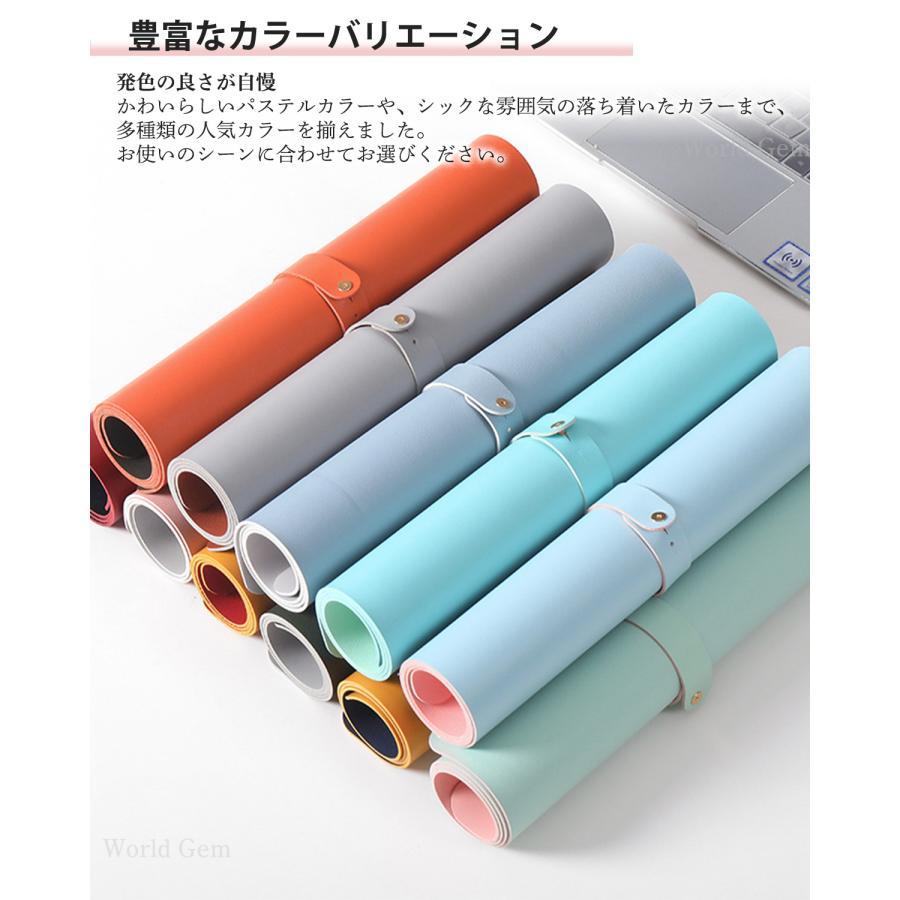 デスクマット PCデスクマット 雑貨 デスク回り 学習机 ダイニングテーブル 化粧台 防水 丈夫 オシャレ かわいい シック リバーシブル レザー調 送料無料 | ブランド登録なし | 01